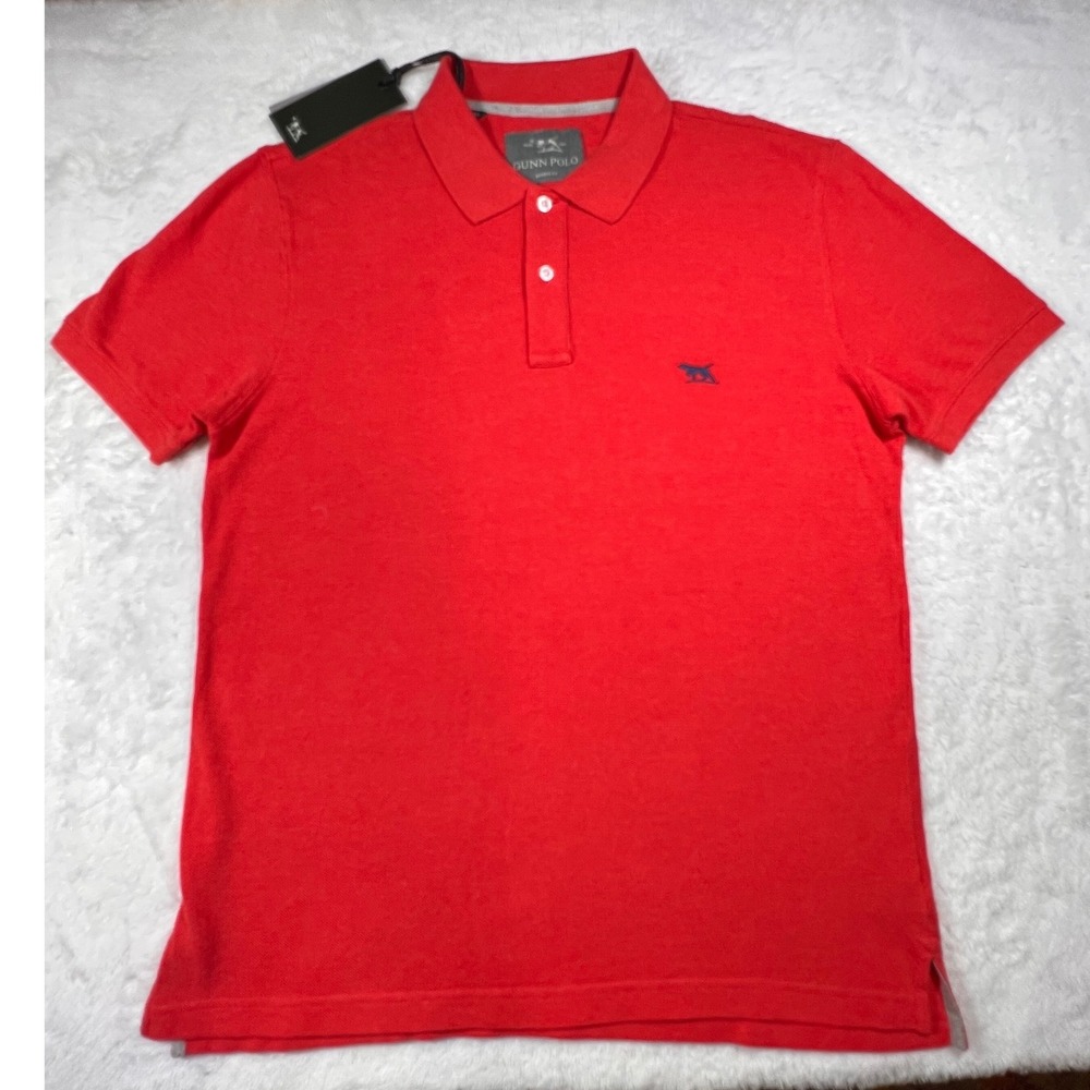Gunn Polo Mens XL Red Sports Fit Polo Shirt Short Sleeve Hound‎ Dog Logo